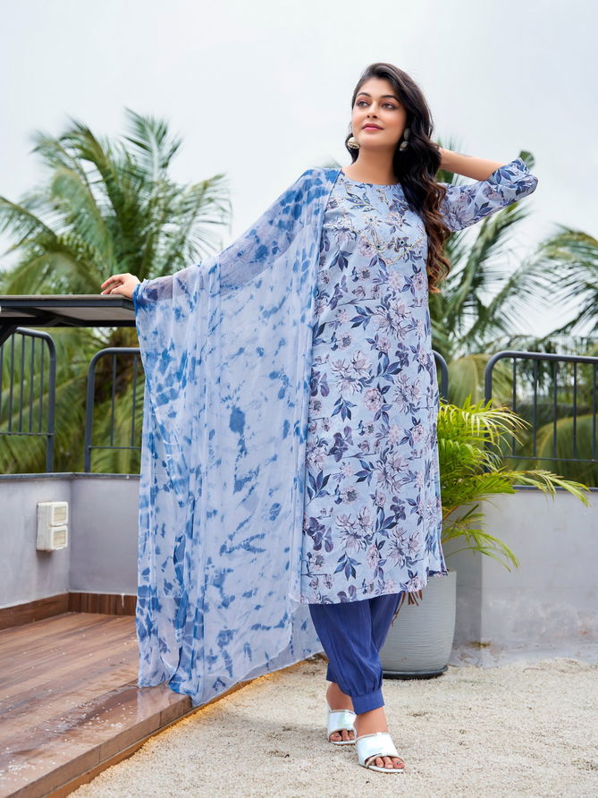 Parra Sofiya Vol 1 Designer Muslin Printed Kurti With Bottom Dupatta
